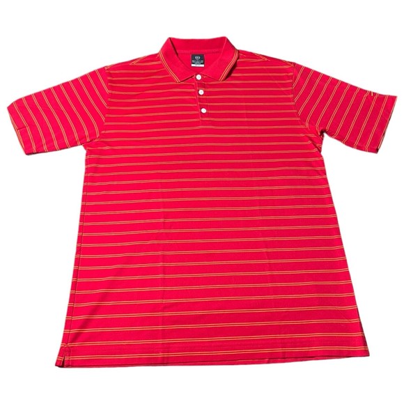 Nike Other - Nike GOLF Dri-FIT Striped Short Sleeve Performance Red Polo Shirt Mens Size M